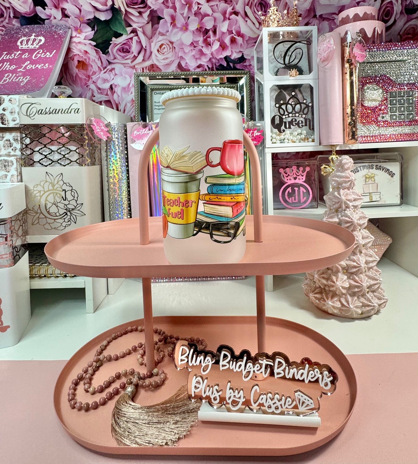 Teacher Books Frosted 16oz Beer Can Glass