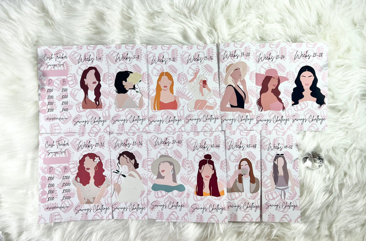 Queens 52 week Savings Challenge Envelopes - A6