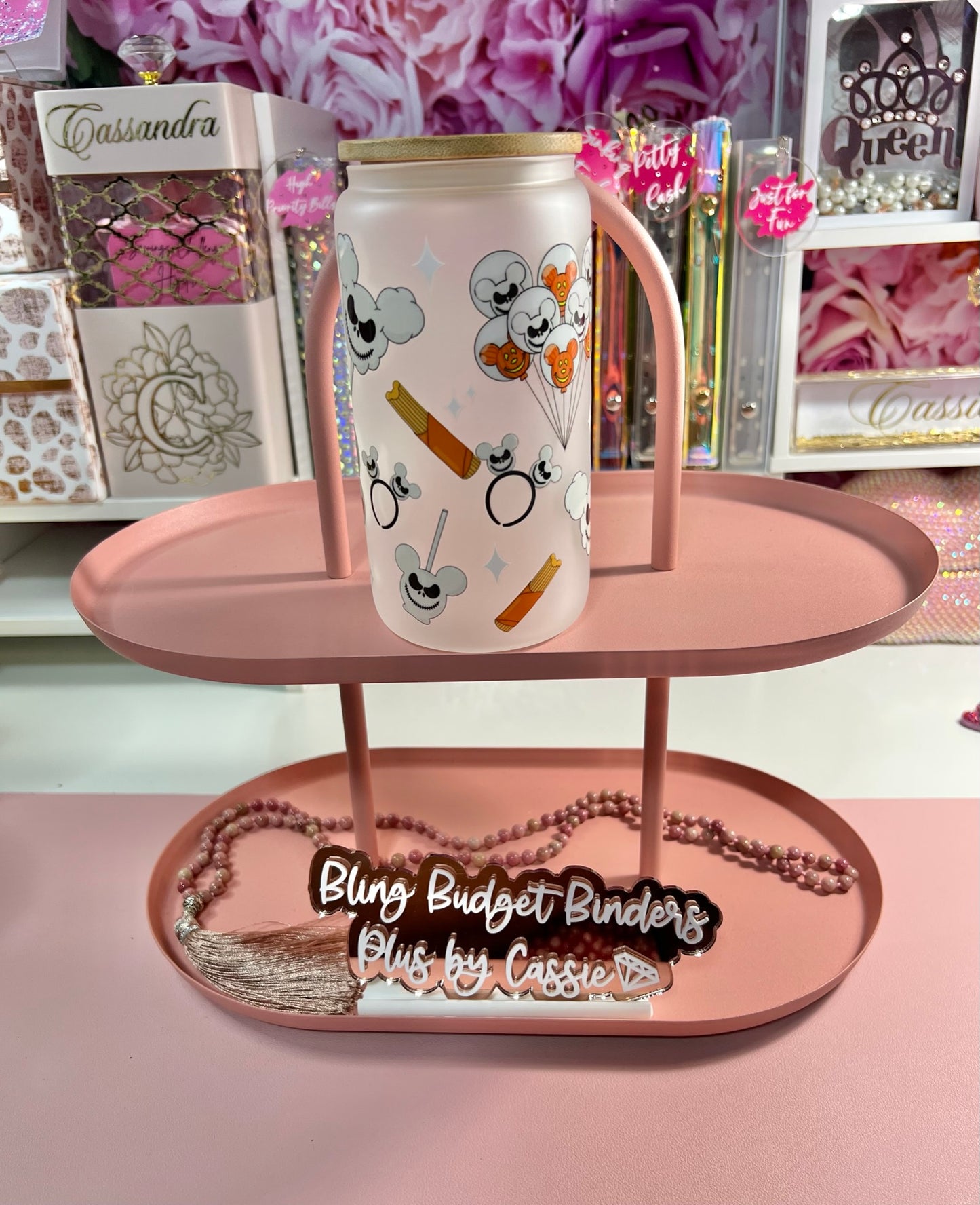 Mousey Ears Frosted 16oz Beer Can Glass