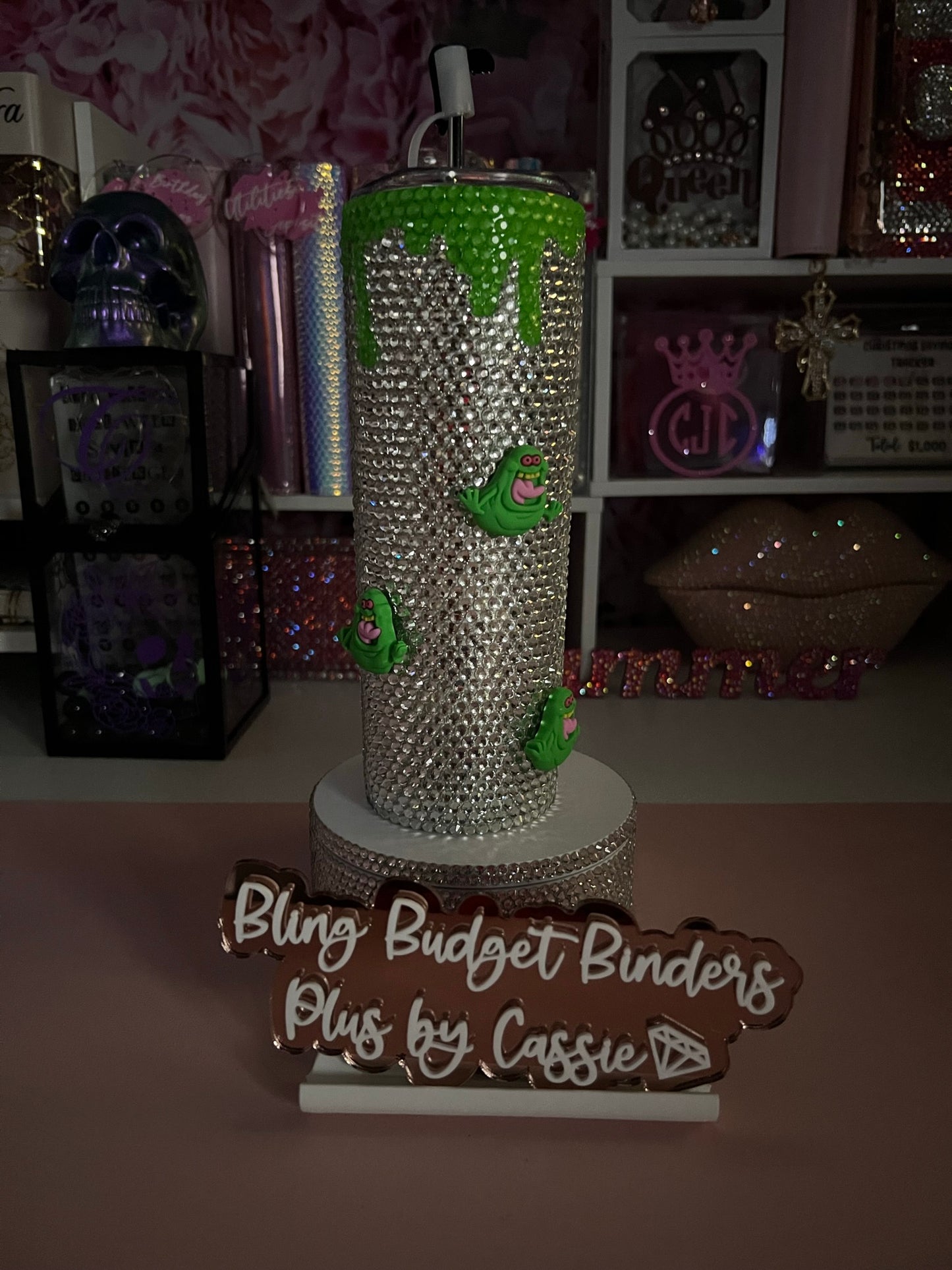 Slimer Rhinestone Tumbler