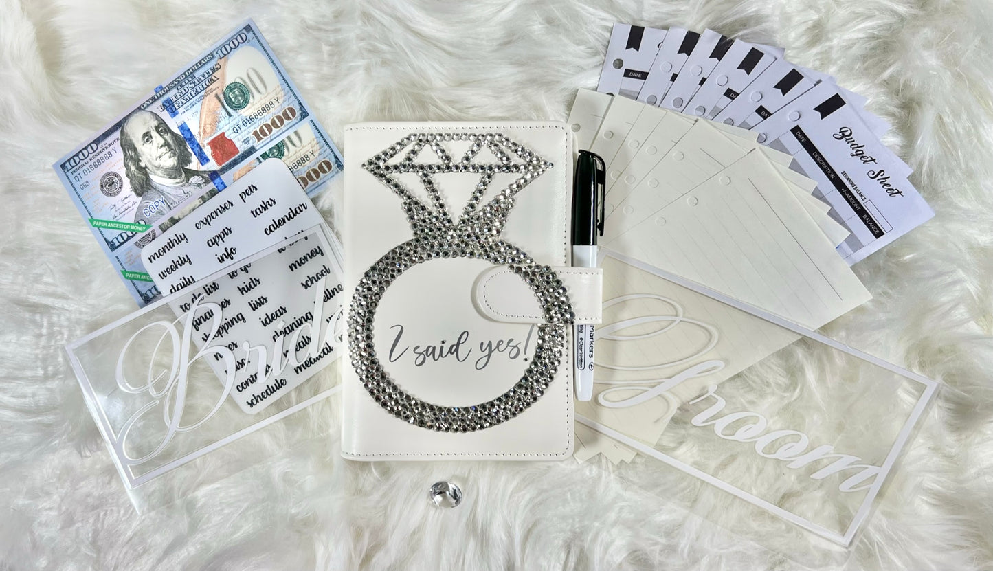 "I Said Yes" Engagement Ring Budget Binder Package with Handcrafted Envelopes - A6