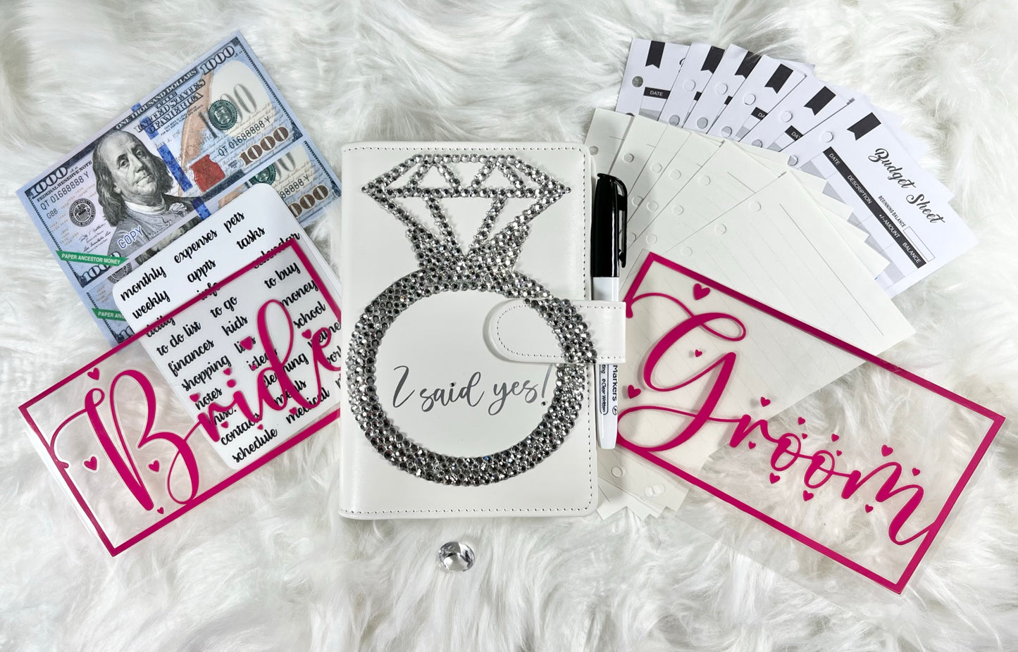 "I Said Yes" Engagement Ring Budget Binder Package with Handcrafted Envelopes - A6