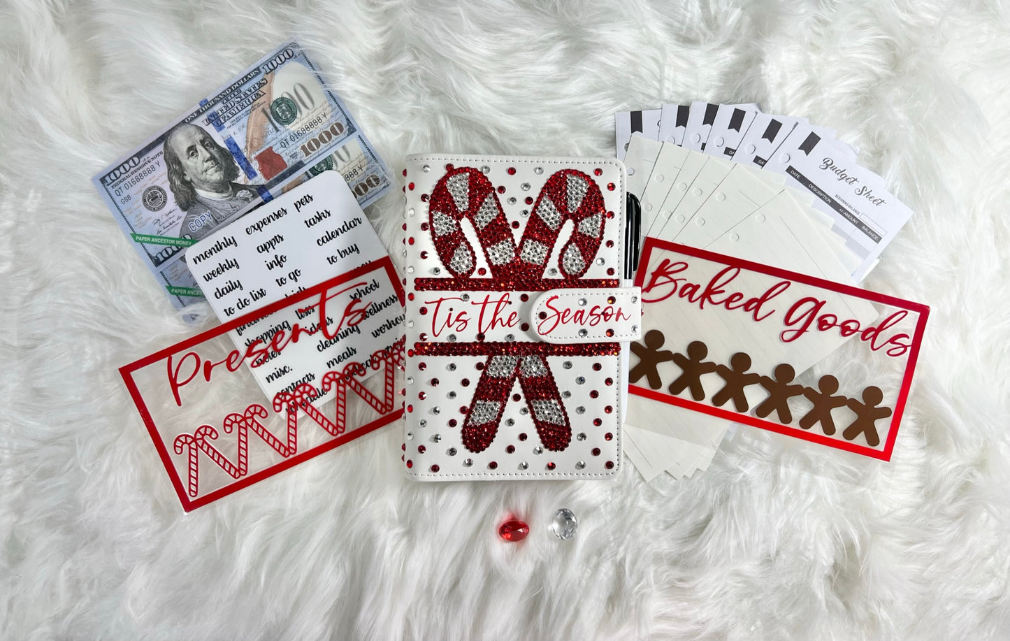"Tis The Season" Budget Binder Package with Handcrafted Envelopes - Style 3 - A6