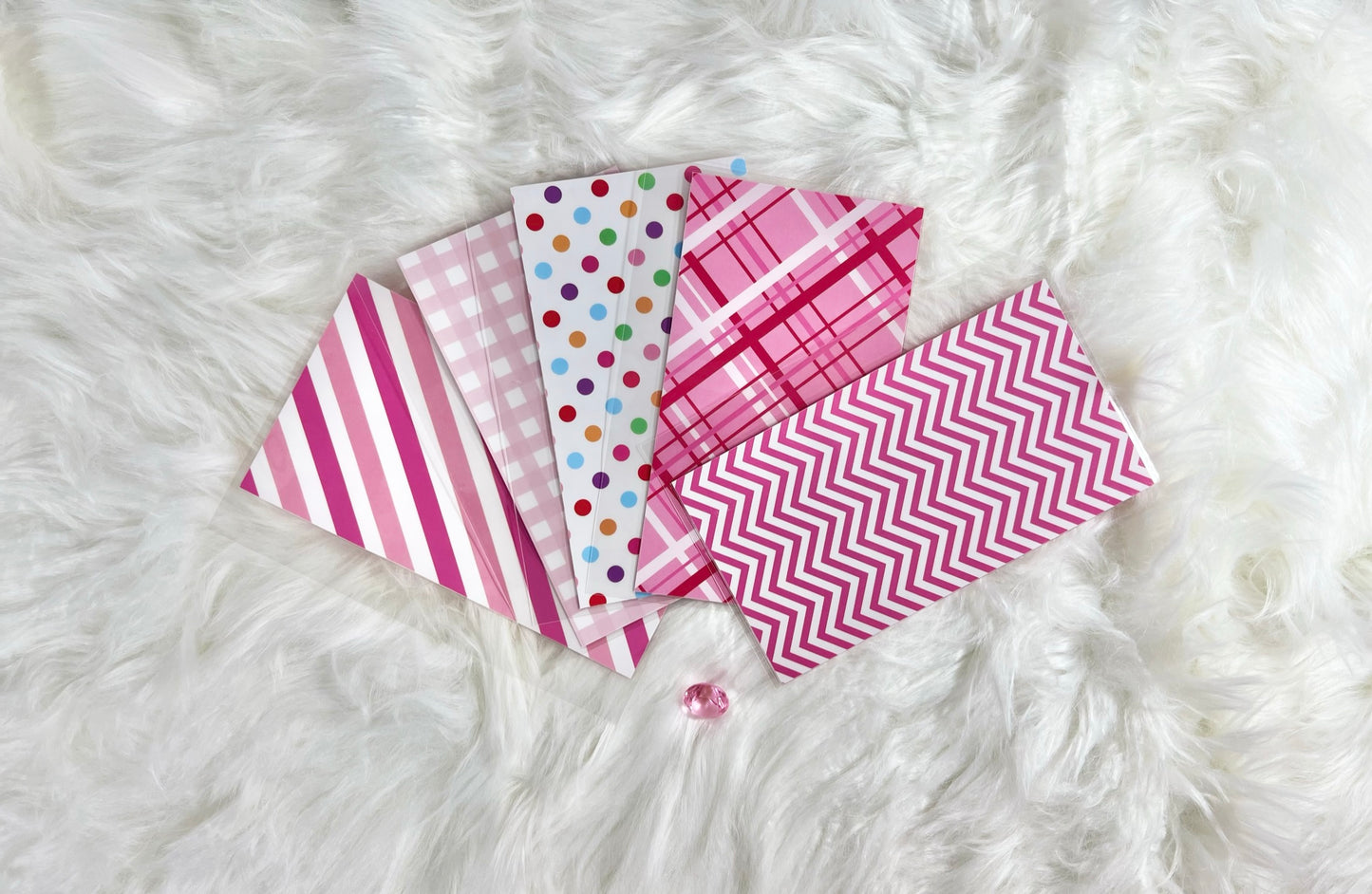 10 Pink Pattern Handcrafted Envelopes - A6