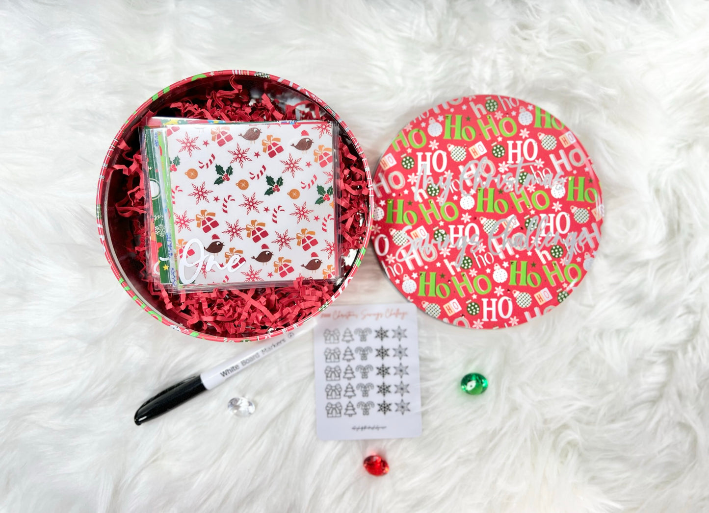 Christmas Mini Savings Challenge Bling Tin - Style 2