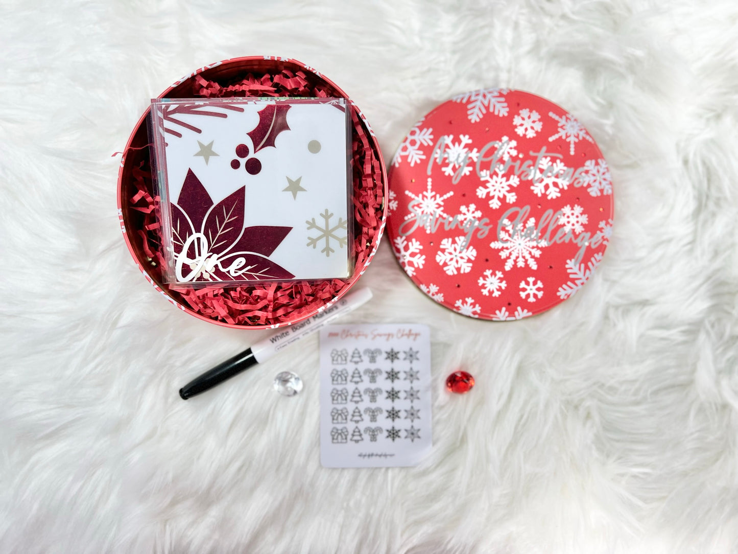 Christmas Mini Savings Challenge Bling Tin - Style 4