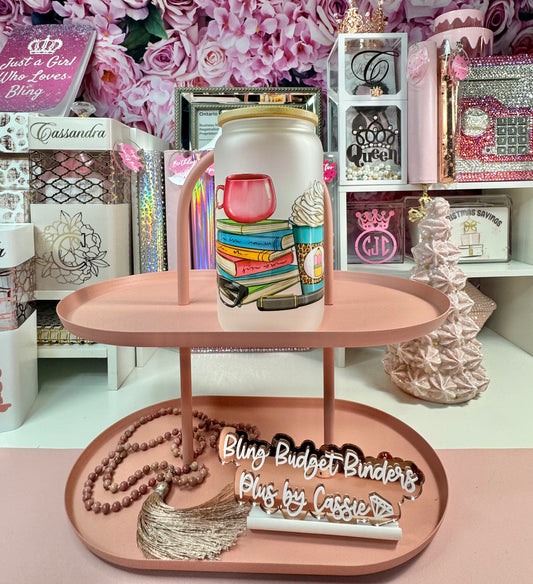 Teacher Books Frosted 16oz Beer Can Glass