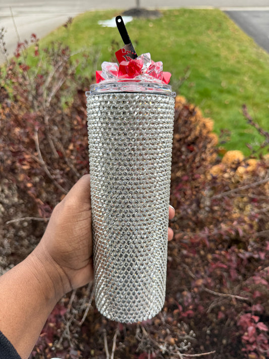 Camp 20 oz double wall rhinestone tumbler!