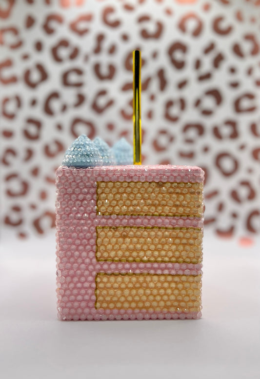 Transparent Glass Rhinestones Cake Tumbler