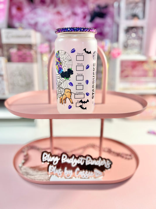 Wednesday Frosted Shimmer 16oz Beer Can Glass