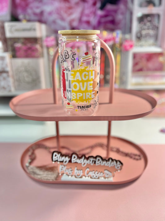 Teacher Clear 16oz Beer Can Glass