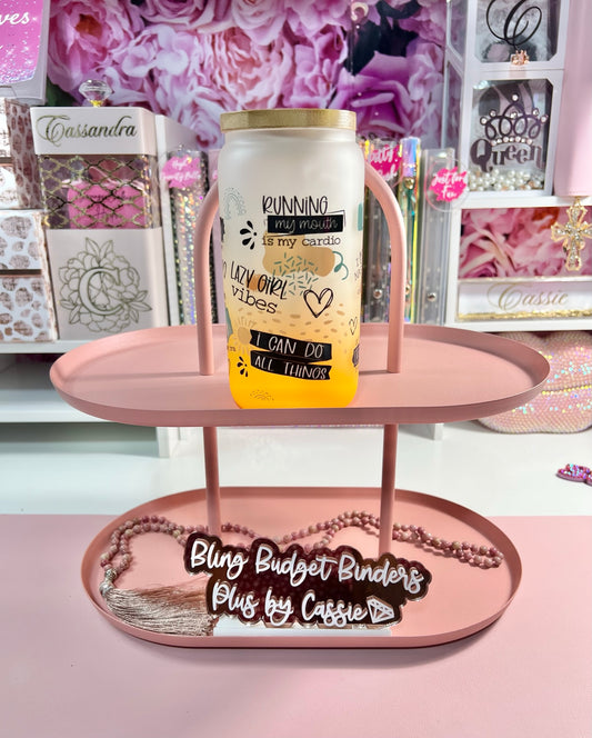 Lazy Workout Orange Frosted 16oz Beer Can Glass