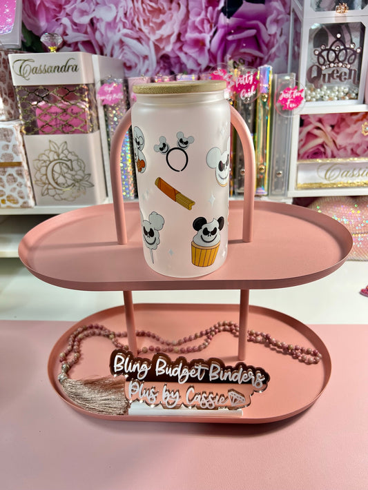 Mousey Ears Frosted 16oz Beer Can Glass