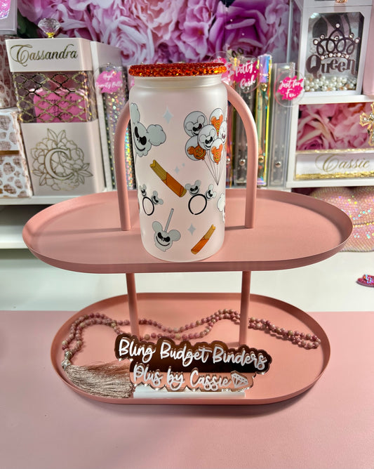 Mousey Ears Frosted 16oz Beer Can Glass