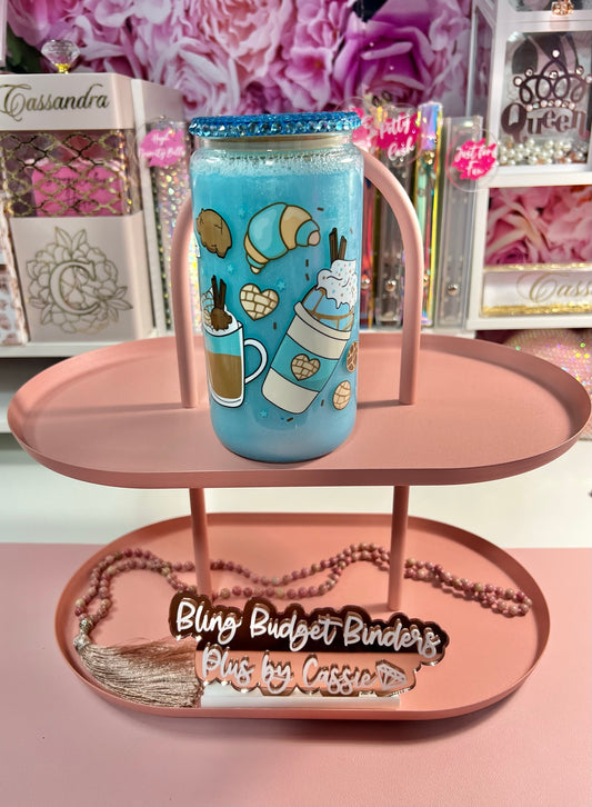 Cafecito 16oz Blue Glass Snow Globe