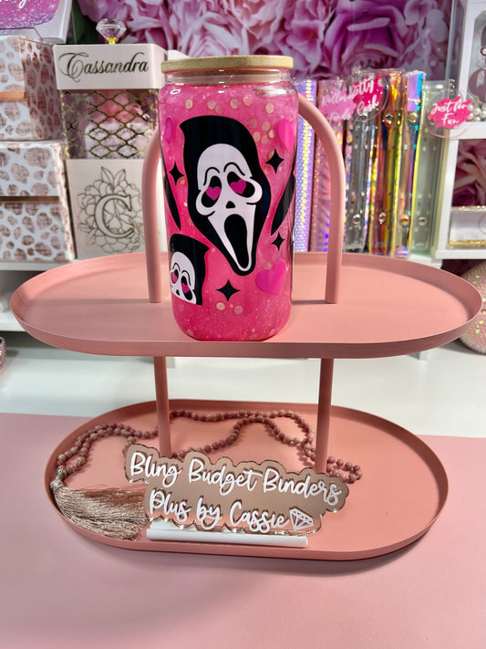 Scream - 16oz Pink Snow Globe Glass