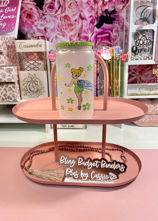 Tink Glow in the Dark Frosted Shimmer 16oz Beer Can Glass