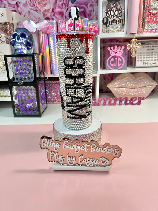 Scream Rhinestone Tumbler