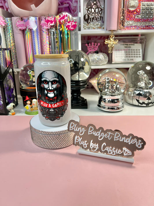 Play a Game Shimmer 16oz Beer Can Glass