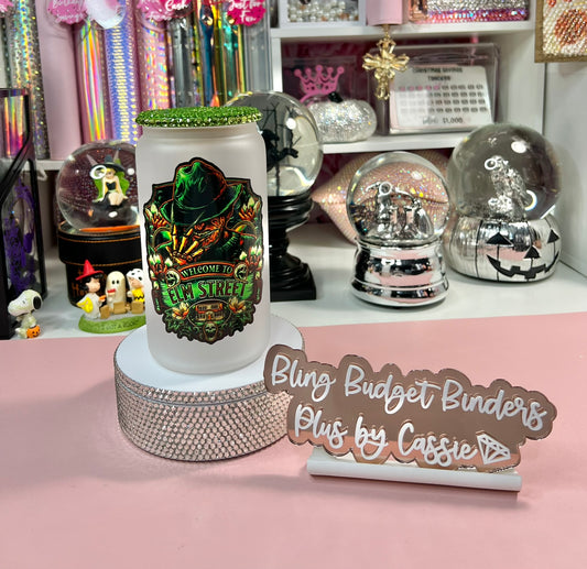 Welcome to Elm Street Frosted 16oz Beer Can Glass