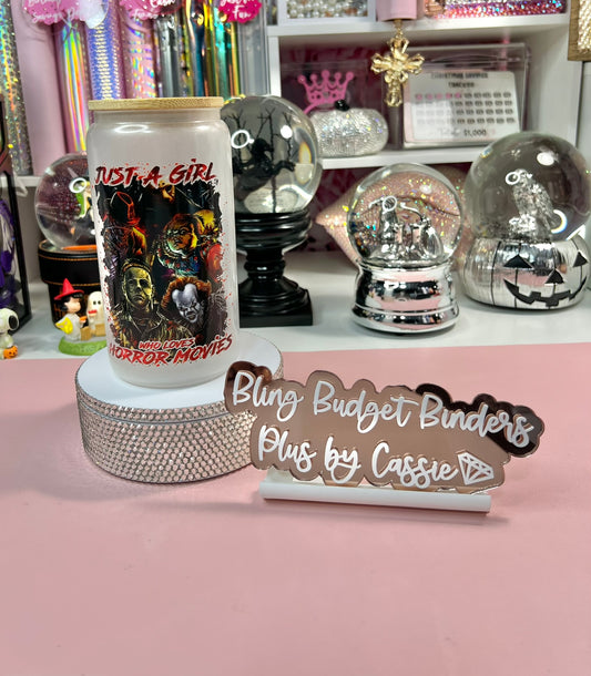 Horror Friends Glow in the Dark (Yellow) Shimmer 16oz Beer Can Glass