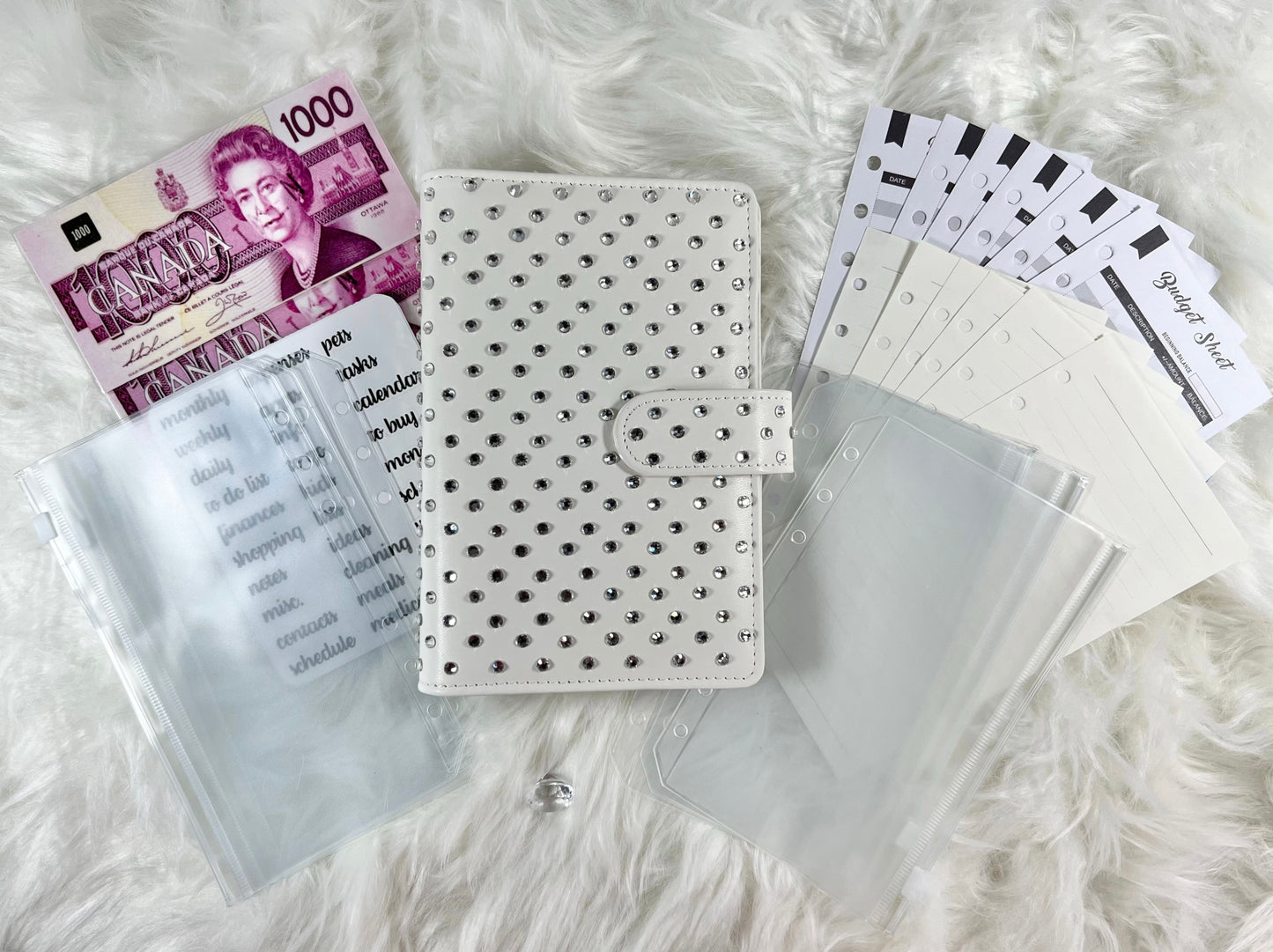 Crystal Scattered Budget Binder with PVC Envelopes - A6