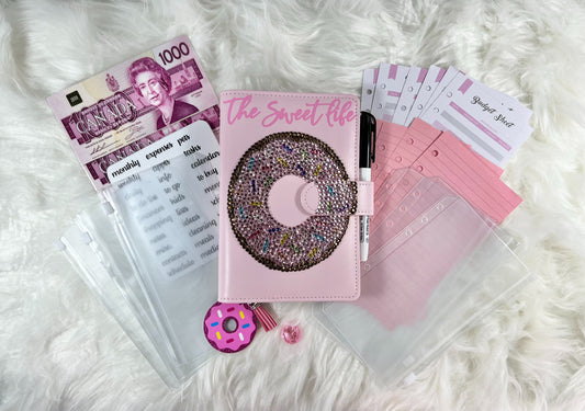 "The Sweet Life" Donut Budget Binder Package with PVC Envelopes - Style 3 - A6