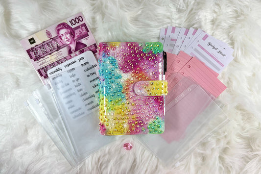 Marble Budget Binder Package with PVC Envelopes - Style 3 - A6