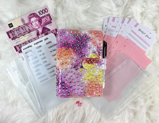 Marble Budget Binder Package with PVC Envelopes - Style 1 - A6