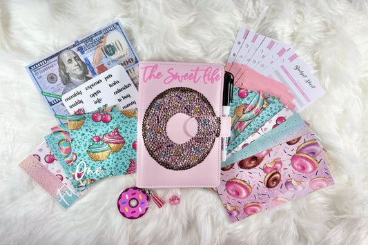 "The Sweet Life" Donut Budget Binder Package with Handcrafted Envelopes- Style 1 - A6