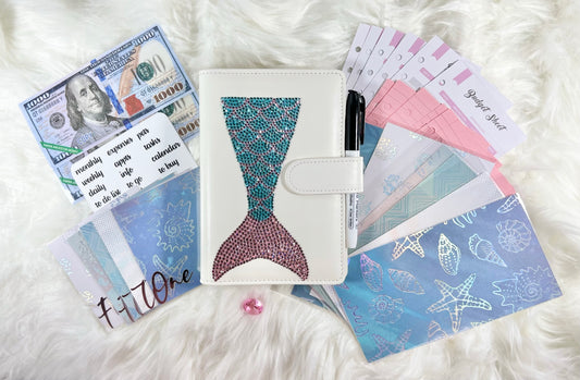 Mermaid Budget Binder Package with Handcrafted Envelopes - Style 2 - A6