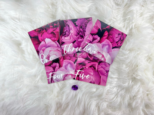 10 Piece Purple Peonies Handcrafted Envelopes