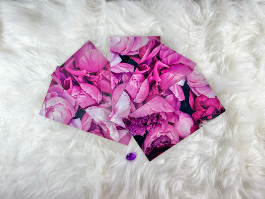 10 Piece Purple Peonies Handcrafted Envelopes