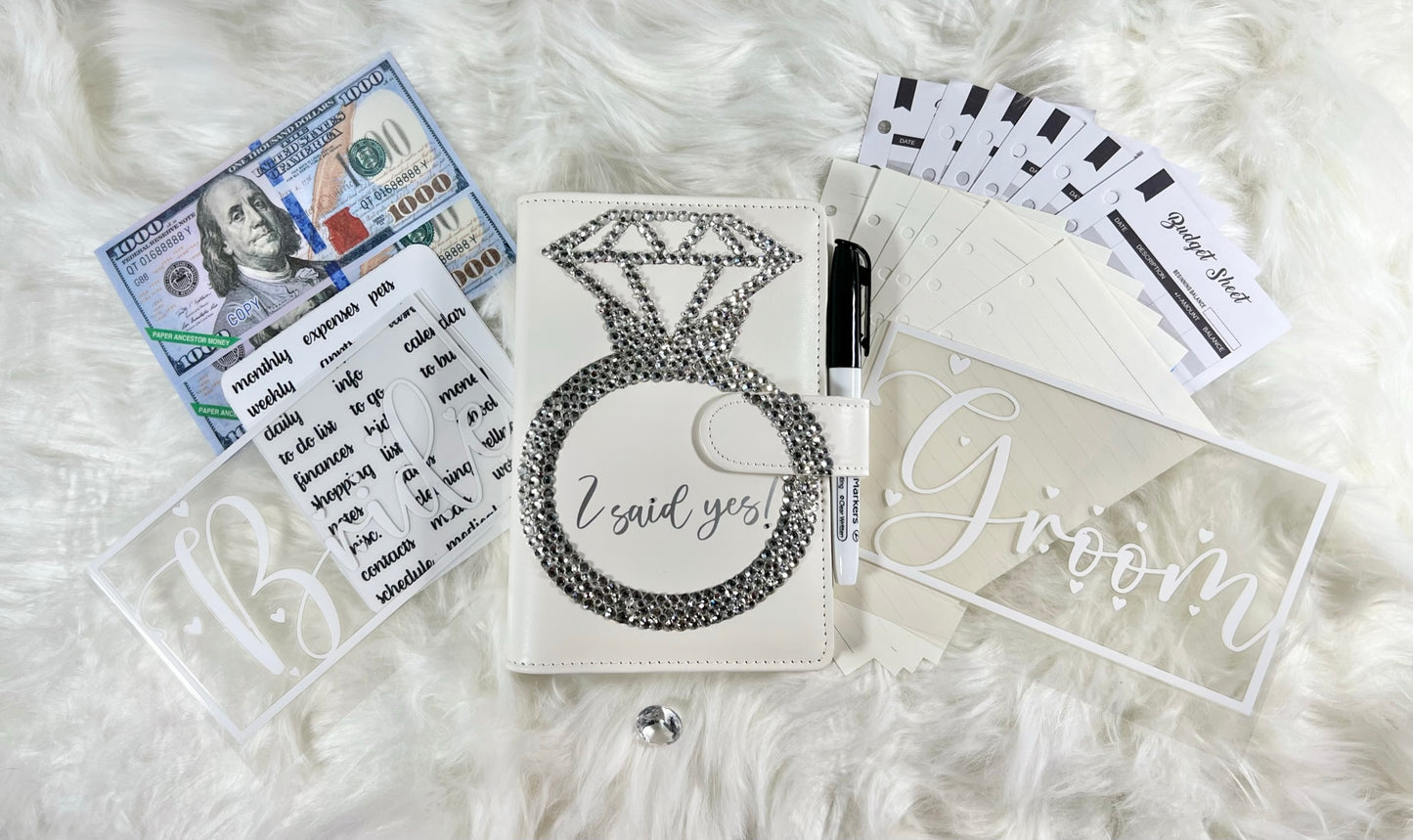 "I Said Yes" Engagement Ring Budget Binder Package with Handcrafted Envelopes - A6