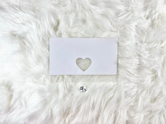 6 Piece Glitter Transparent Heart Handcrafted Envelopes - A6