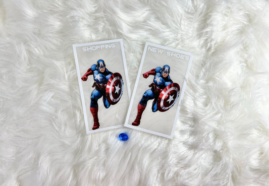 6 Piece Captain America Handcrafted Envelopes - A6