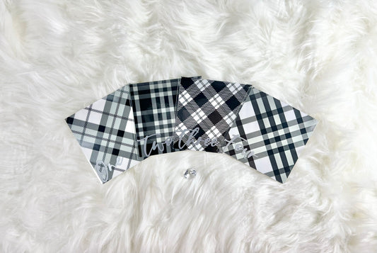 9 Piece Black and White Plaid Handcrafted Envelopes