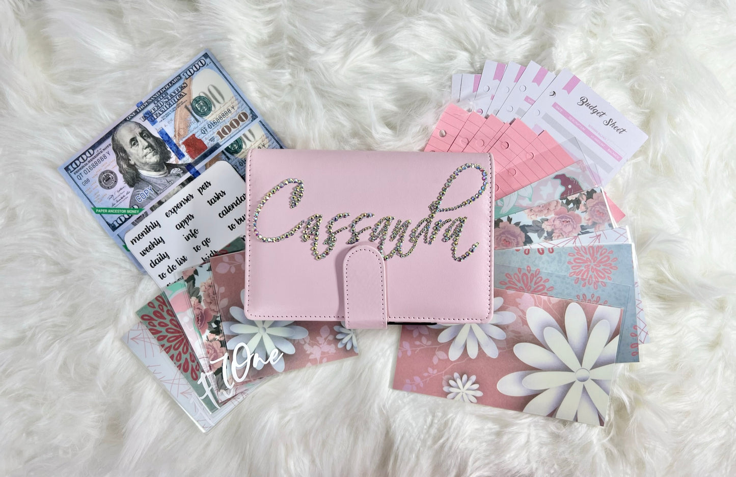 Name Budget Binder Package with Handcrafted Envelopes - Style 4 - A6
