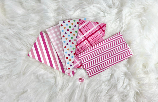 10 Pink Pattern Handcrafted Envelopes - A6