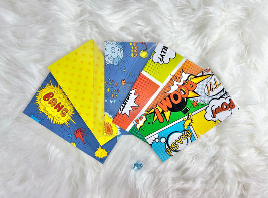 10 Piece Comic Book Handcrafted Envelopes - Style 1