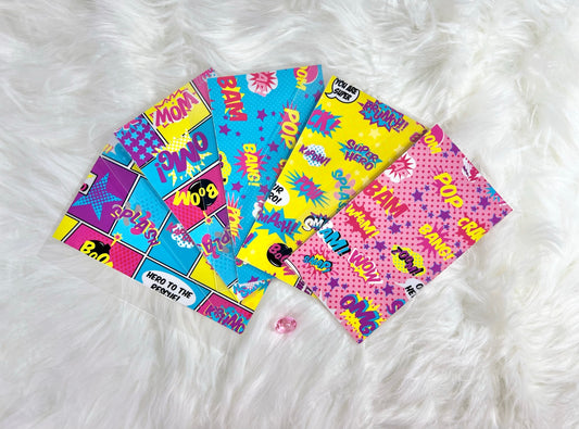 10 Piece Pink Comic Book Handcrafted Envelopes