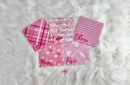 10 Pink Pattern Handcrafted Envelopes - A6