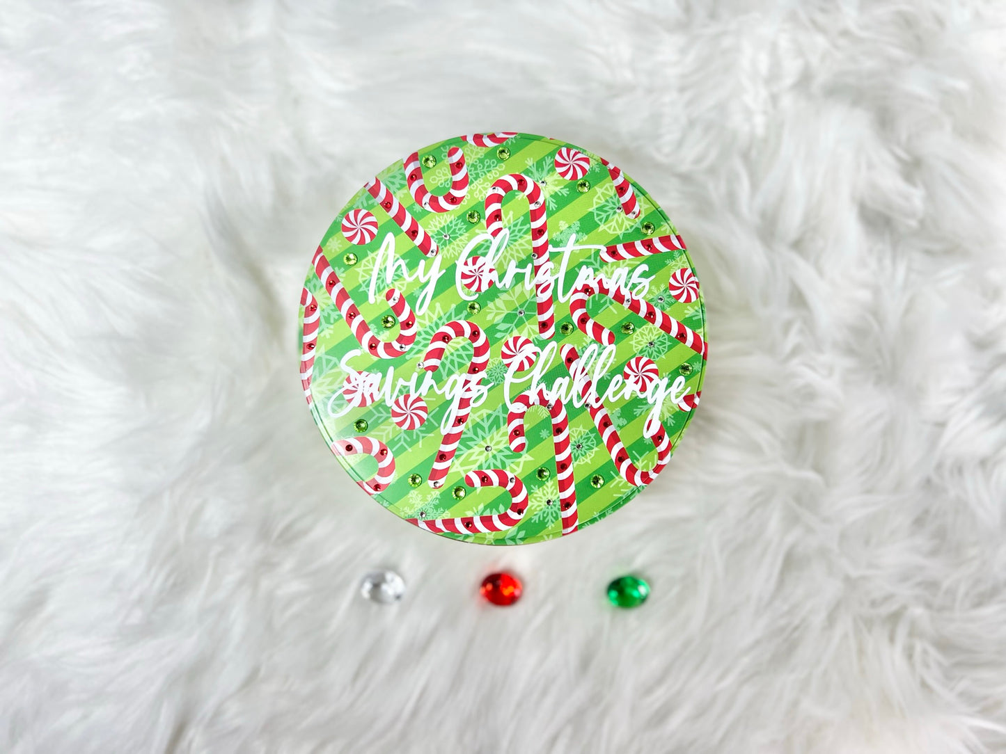 Christmas Mini Savings Challenge Bling Tin - Style 3