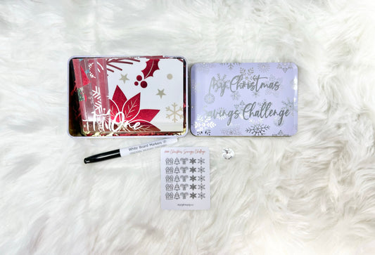 Christmas Mini Savings Challenge Bling Tin - Style 6