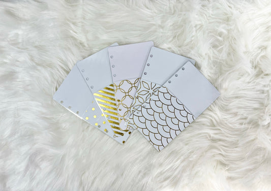12 Piece Gold and White Pattern Pocket Style Handcrafted Envelopes - A6