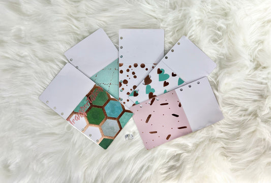 10 Rose Gold Pattern Pocket Style Handcrafted Envelopes - A6